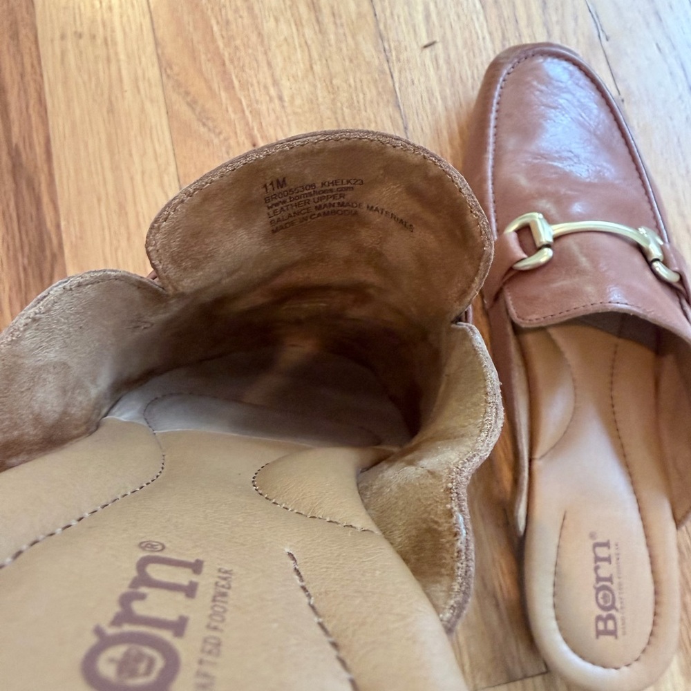 Born Lareina Mules in Cognac Brown, Size 11 - Picture 7 of 8